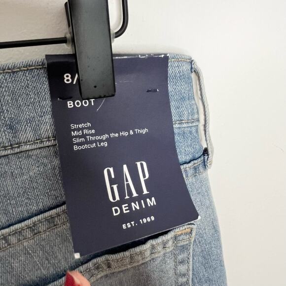 Gap Denim Womens Boot Cut Jeans 8/29 Light Wash Mid Rise Stretch Denim - Picture 7 of 12